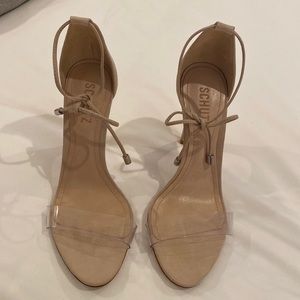 Schutz never worn 4 inch heels tie ankle strap